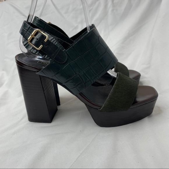 Topshop Platform Green Block Heels - Picture 2 of 11